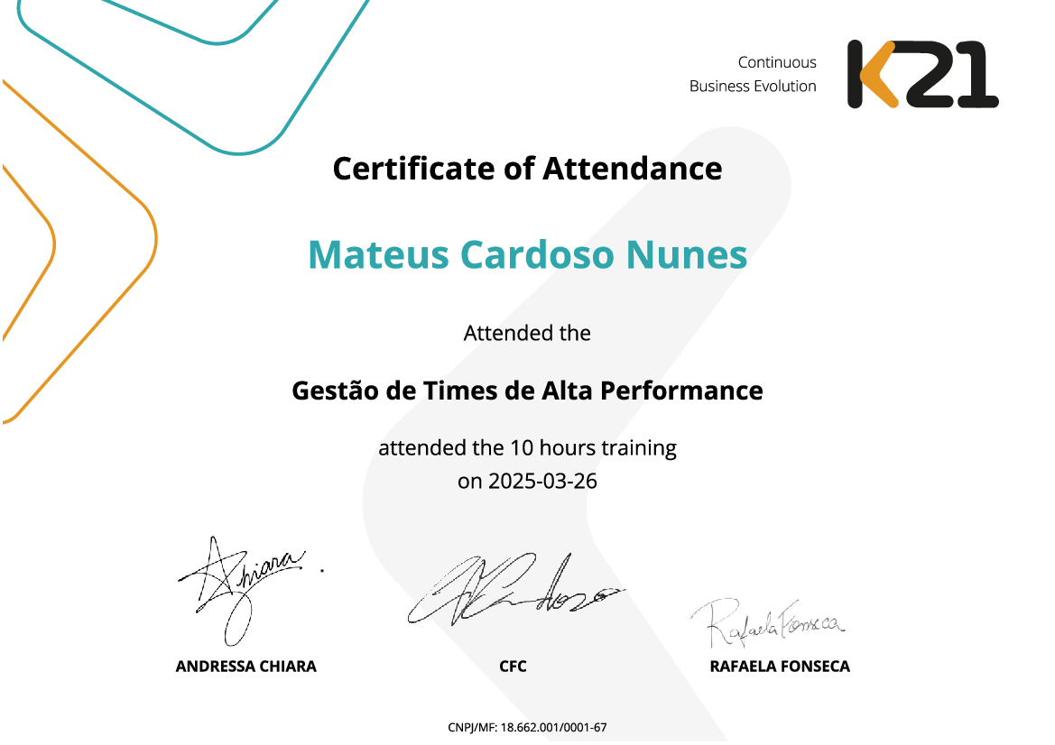 Certificado K21